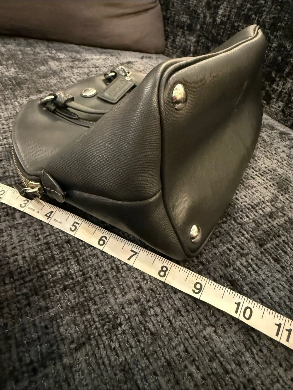 Coach Black Leather Dome Satchel